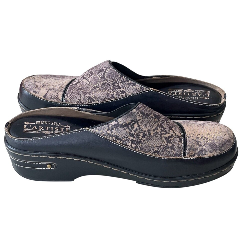 L'artiste By Spring Step Black Chino Python Clog … - image 4